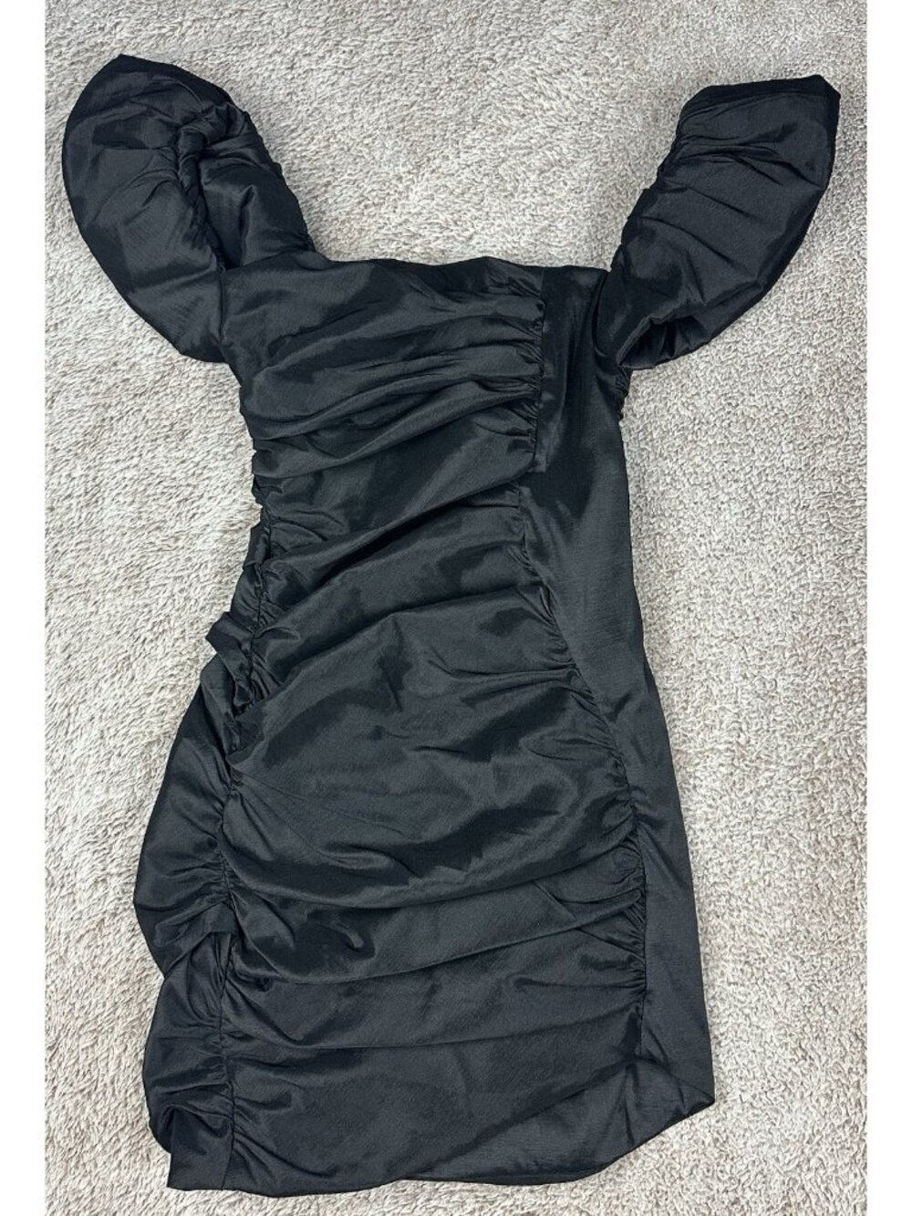 Oh Polly Take Me Higher Puff Sleeve Mini Dress Black Size 2 - Picture 4 of 10